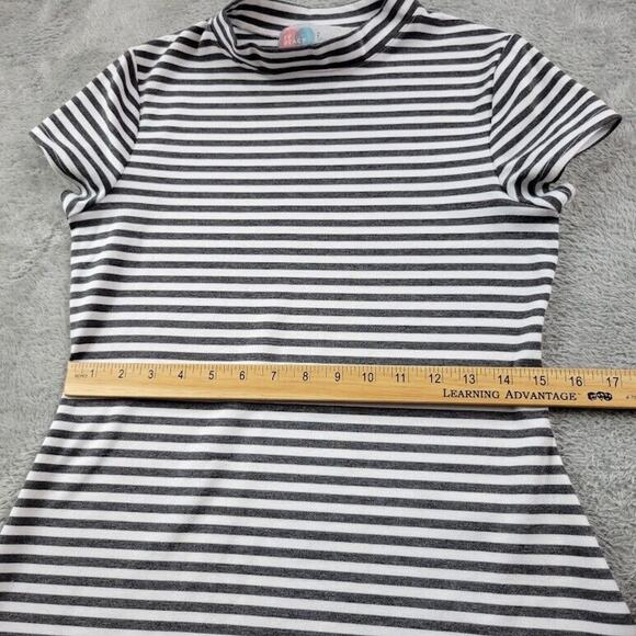 Free People Beach Dress Womens Small White Black Striped Shirt A Line Flare - Picture 6 of 10